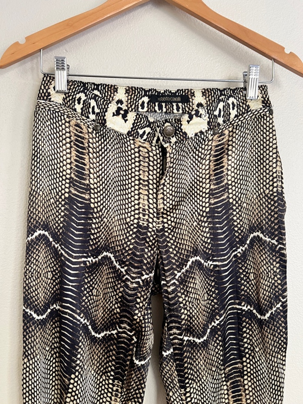 Vintage ROBERTO CAVALLI F/W 2005 Silk Python Snake Print Blouse + Pants SET - Picture 12 of 16